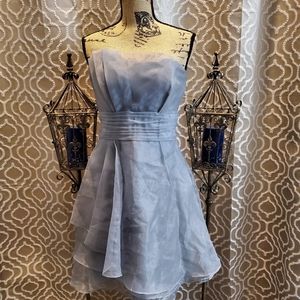 David's Bridal Grey Organza Dress
